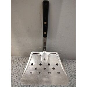 Vtg MCM Made In USA Ekco Black Handle Flipper Lifter Stainless‎ Steel Spatula